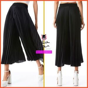 Alice + Olivia Kimbra Black Pleated Wide Leg Pants